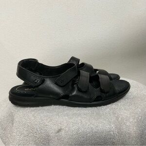 Ecco Babett Three Strap Adjustable Open Toe Sandals Size 38 Summer Comfort